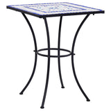 NNEVL 3 Piece Mosaic Bistro Set Ceramic Tile Blue and White