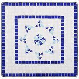 NNEVL 3 Piece Mosaic Bistro Set Ceramic Tile Blue and White