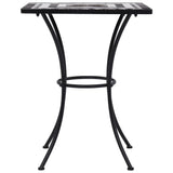 NNEVL 3 Piece Mosaic Bistro Set Ceramic Tile Black and White