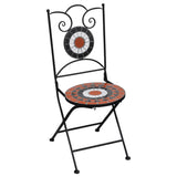 NNEVL 3 Piece Mosaic Bistro Set Ceramic Tile Terracotta and White