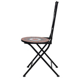 NNEVL 3 Piece Mosaic Bistro Set Ceramic Tile Terracotta and White