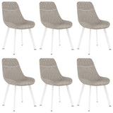 NNEVL Dining Chairs 6 pcs Light Grey Faux Leather