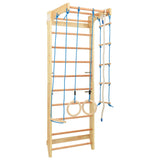 NNEVL Indoor Climbing Playset with Ladders Rings Wood