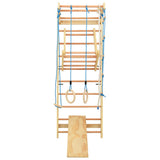 NNEVL Indoor Climbing Playset with Ladders Rings Slide Wood