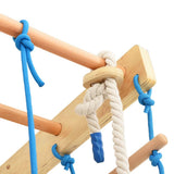 NNEVL Indoor Climbing Playset with Ladders Rings Slide Wood