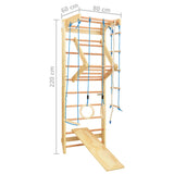 NNEVL Indoor Climbing Playset with Ladders Rings Slide Wood