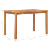 NNEVL Garden Dining Table 120x70x77 cm Solid Teak Wood