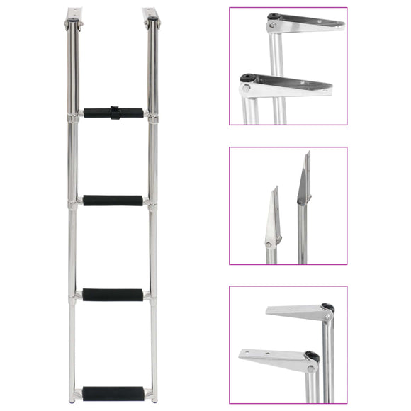 NNEVL Folding Boarding Ladder 4-step Stainless Steel