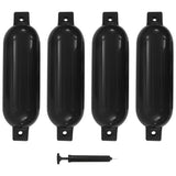 NNEVL Boat Fender 4 pcs Black 51x14 cm PVC