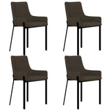 NNEVL Dining Chairs 4 pcs Brown Fabric
