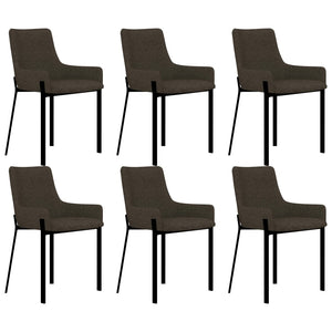 NNEVL Dining Chairs 6 pcs Brown Fabric