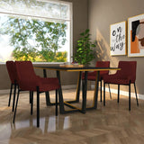 NNEVL Dining Chairs 4 pcs Wine Fabric