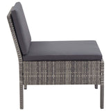 NNEVL 5 Piece Garden Sofa Set with Cushions Poly Rattan Grey