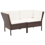 NNEVL 6 Piece Garden Lounge Set with Cushions Poly Rattan Brown