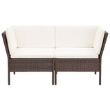NNEVL 6 Piece Garden Lounge Set with Cushions Poly Rattan Brown