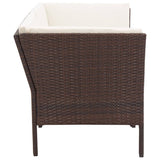 NNEVL 6 Piece Garden Lounge Set with Cushions Poly Rattan Brown
