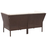 NNEVL 6 Piece Garden Lounge Set with Cushions Poly Rattan Brown