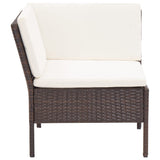 NNEVL 6 Piece Garden Lounge Set with Cushions Poly Rattan Brown