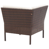 NNEVL 6 Piece Garden Lounge Set with Cushions Poly Rattan Brown