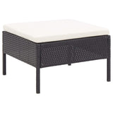 NNEVL 6 Piece Garden Lounge Set with Cushions Poly Rattan Black