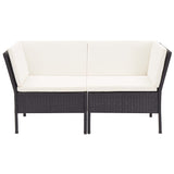 NNEVL 6 Piece Garden Lounge Set with Cushions Poly Rattan Black