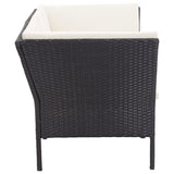 NNEVL 6 Piece Garden Lounge Set with Cushions Poly Rattan Black