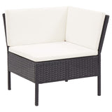 NNEVL 6 Piece Garden Lounge Set with Cushions Poly Rattan Black