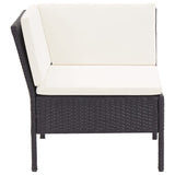 NNEVL 6 Piece Garden Lounge Set with Cushions Poly Rattan Black