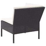 NNEVL 6 Piece Garden Lounge Set with Cushions Poly Rattan Black