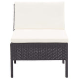 NNEVL 6 Piece Garden Lounge Set with Cushions Poly Rattan Black