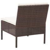 NNEVL 3 Piece Garden Lounge Set with Cushions Poly Rattan Brown