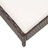 NNEVL 3 Piece Garden Lounge Set with Cushions Poly Rattan Brown