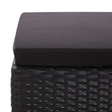 NNEVL 3 Piece Garden Lounge Set with Cushions Poly Rattan Black