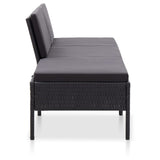 NNEVL 3 Piece Garden Lounge Set with Cushions Poly Rattan Black