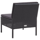 NNEVL 3 Piece Garden Lounge Set with Cushions Poly Rattan Black