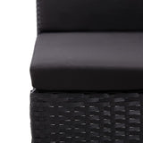 NNEVL 3 Piece Garden Lounge Set with Cushions Poly Rattan Black