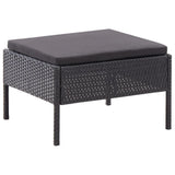 NNEVL 3 Piece Garden Lounge Set with Cushions Poly Rattan Black