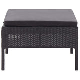 NNEVL 3 Piece Garden Lounge Set with Cushions Poly Rattan Black