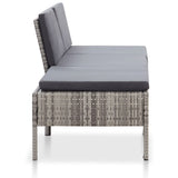 NNEVL 3 Piece Garden Lounge Set with Cushions Poly Rattan Grey