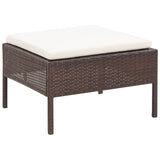 NNEVL 3 Piece Garden Lounge Set with Cushions Poly Rattan Brown