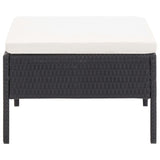 NNEVL 3 Piece Garden Lounge Set with Cushions Poly Rattan Black