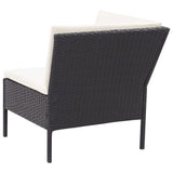 NNEVL 3 Piece Garden Lounge Set with Cushions Poly Rattan Black