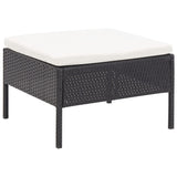 NNEVL 3 Piece Garden Lounge Set with Cushions Poly Rattan Black
