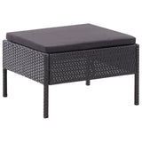 NNEVL 3 Piece Garden Lounge Set with Cushions Poly Rattan Black