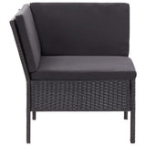 NNEVL 3 Piece Garden Lounge Set with Cushions Poly Rattan Black