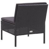 NNEVL 3 Piece Garden Lounge Set with Cushions Poly Rattan Black