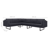 NNEVL Corner Sofa Dark Grey Fabric