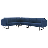 NNEVL Corner Sofa Blue Fabric