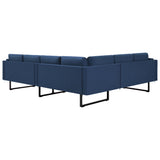NNEVL Corner Sofa Blue Fabric