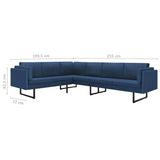 NNEVL Corner Sofa Blue Fabric